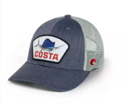 Costa Del Mar unisex-adult Trucker One Size, Navy Heather Sailfish NEW WITH TAGS