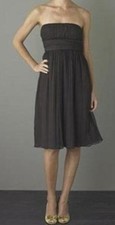 J. Crew EMILY Strapless Dress 100% Silk Chiffon knee gown Bridesmaid Size 6 NEW