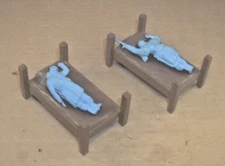 Lot of 2  1/32 Conte Beau Geste Barracks Beds Cots Brown with sleepers #2