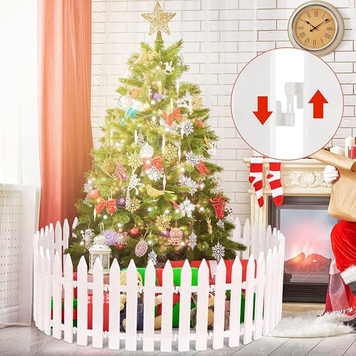 10PCS Christmas Tree Fence White Plastic Fence Christmas Tree Decorative - Picture 11 of 14