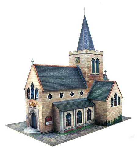 Church Model Making Kit 1:43 Scale (7mm) O Gauge | CityBuilder Store - Picture 2 of 6