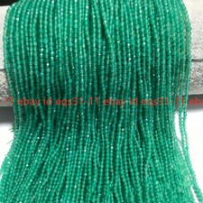 Wholesale Natural 2mm Faceted Green Jade Gemstone Round Loose Beads 15.5" AAA
