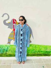 Crochet jacket / Cardigan crochet caot / hand knitted / Sky blue color