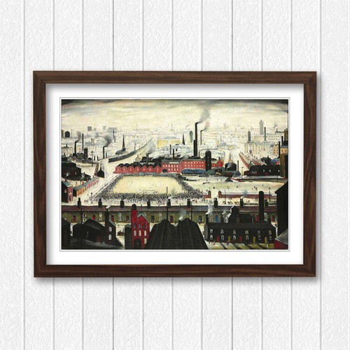 The Football Match CANVAS WALL ART PRINT ARTWORK PAINTING FRAMED LS Lowry Style - Picture 18 of 20