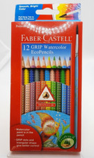Faber-Castell 12 Grip Watercolor Eco Pencils Triangular w/ Grip Dots