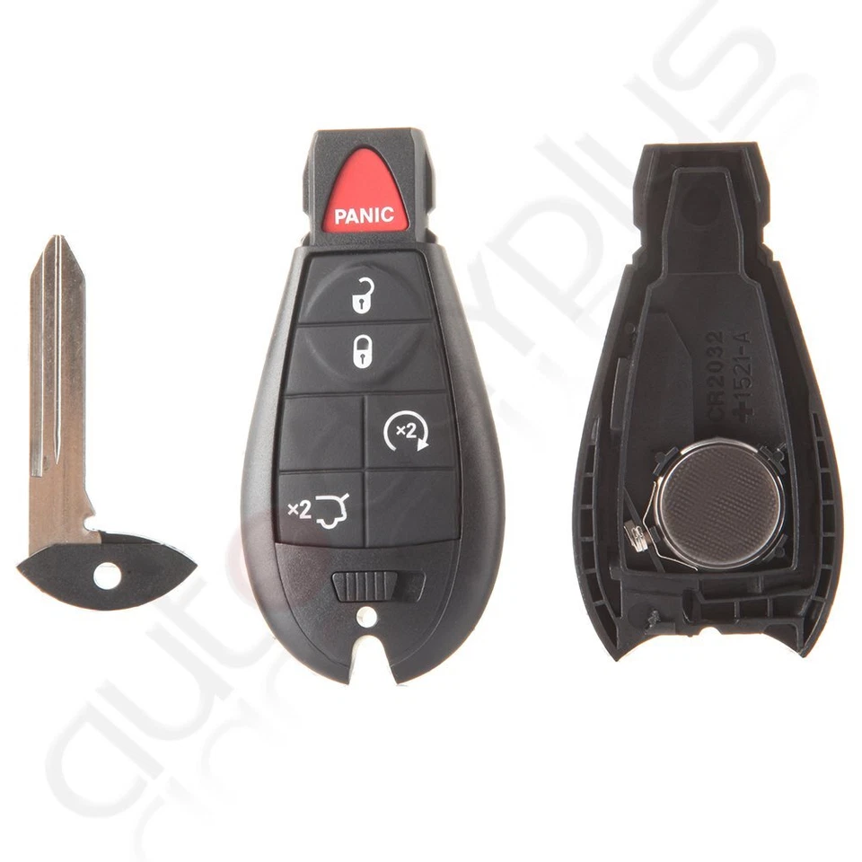 2 个遥控汽车钥匙链适用于吉普大切诺基指挥官 2008 2009 2010 年 5 个按钮 — 第 3/4 张图片