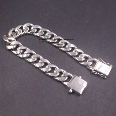 アクセサリー NEEDLES Bracelet - 925 Silver 99g 8.5 Inch Chino Link Bracelet Solid Handmade ID Greek 925
