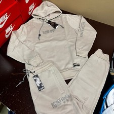 Reason Mens Mauve Long Sleeve Hoodie And Jogger Pant Sweat Tracksuit Size L XL