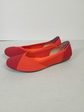 Rothy's The Flat Cherry Pop Red Pink ROUND Toe Slip On Size 9.5 Ballet Core Shoe