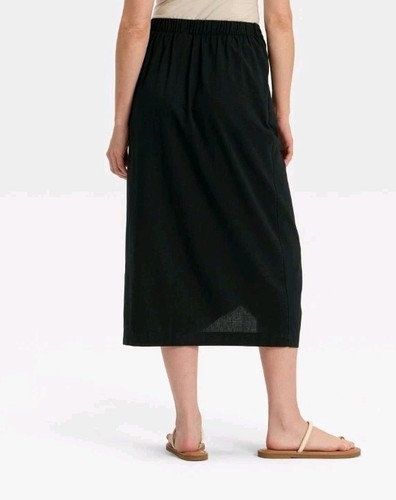 Women's Midi Wrap Skirt - Universal Thread Black Small NEW - Picture 2 of 5