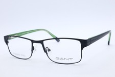 GANT GA 3084 002 Rectangular Matte Black /Green Accent Eyeglasses Clear Lenses