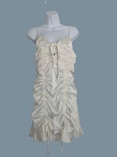Nasty Gal NWT Ruched Bodycon Mini Dress Ivory Large