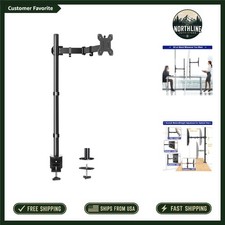 Extra Tall Monitor Mount with C-Clamp Grommet Base - Ergonomic Desk Solution