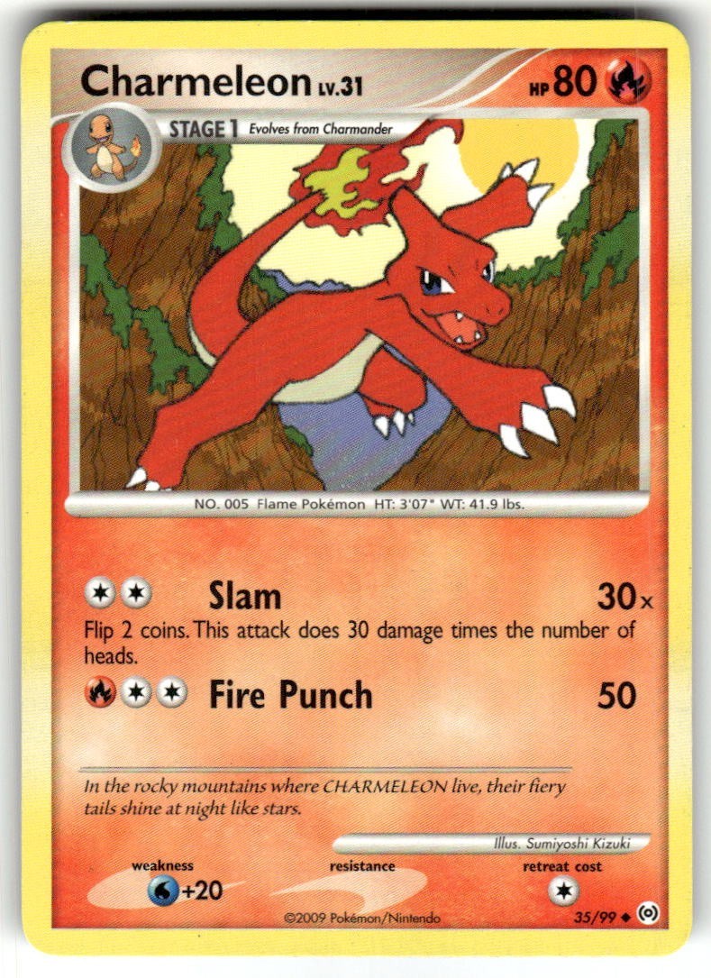 Charmeleon 35/99 Arceus Regular Non Holo Uncommon Pokémon TCG Card 2009 NM