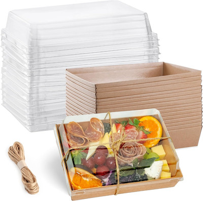 50 Pack 7X5 Inches Charcuterie Boxes with Clear Lids - Individual to Go Paper Ch