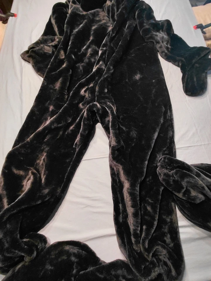 Disfraz de Gorila Negro Felpa Negro Body Traje Halloween Foto 3 de 4