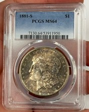 1881 S Morgan Silver Dollar PCGS MS64 Toned #2461
