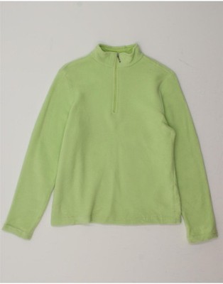 L.L.BEAN Damen Oversize Reißverschluss Ausschnitt Fleece Pullover UK 10 Small Grün BG06