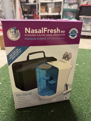 NasalFresh MD Premium Bundle Powered Sinus Irrigation System Drug-Free w/ Case
