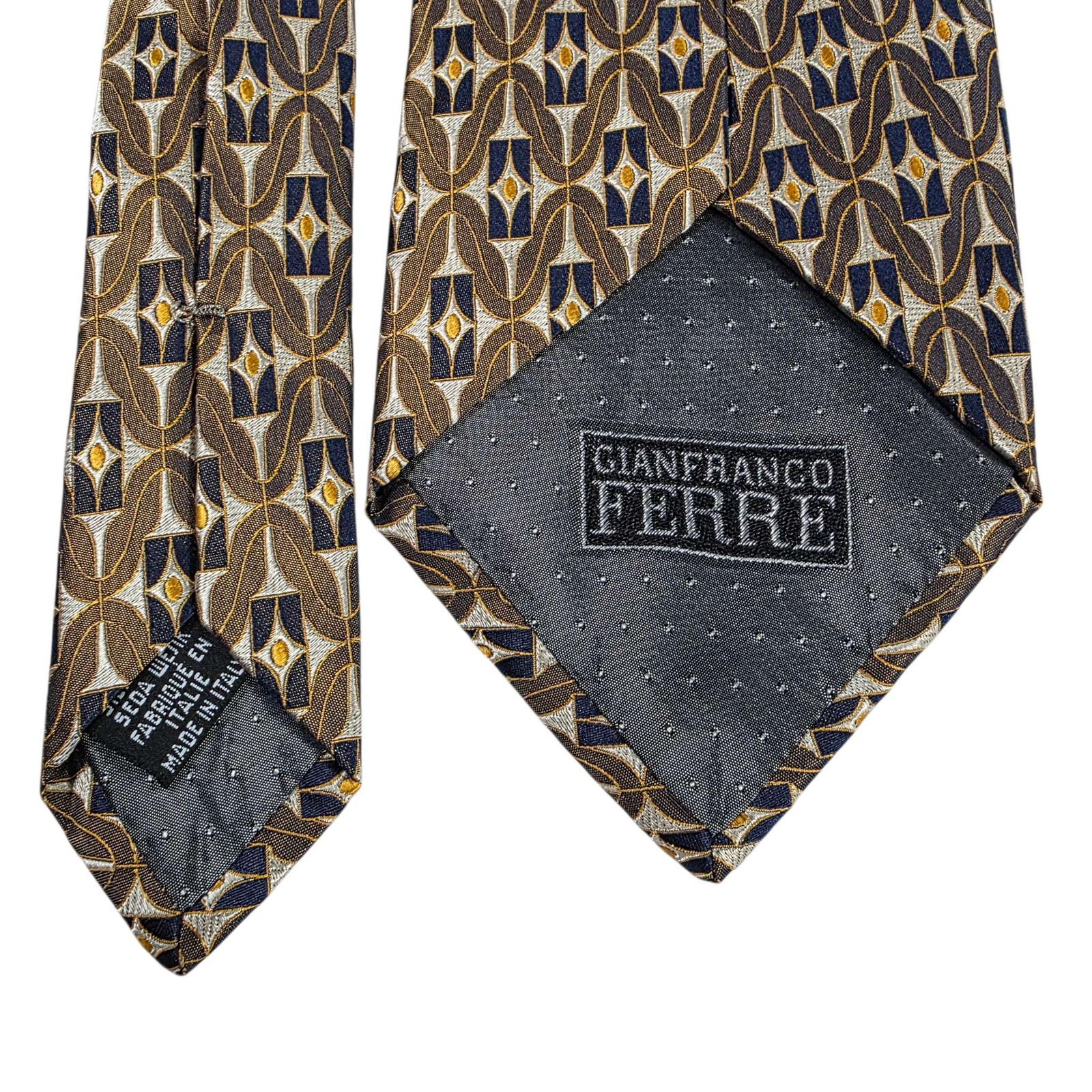 Gianfranco Ferre Silk Geometric Pattern Men's Nec… - image 10