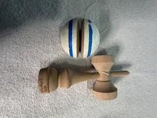 Vintage Duncan Kendama Wooden You White And Blue Ball