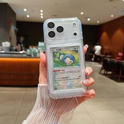 suitable for iPhone 16/17 Pro max phone showcase Pokémon card, anti-drop 64*90MM