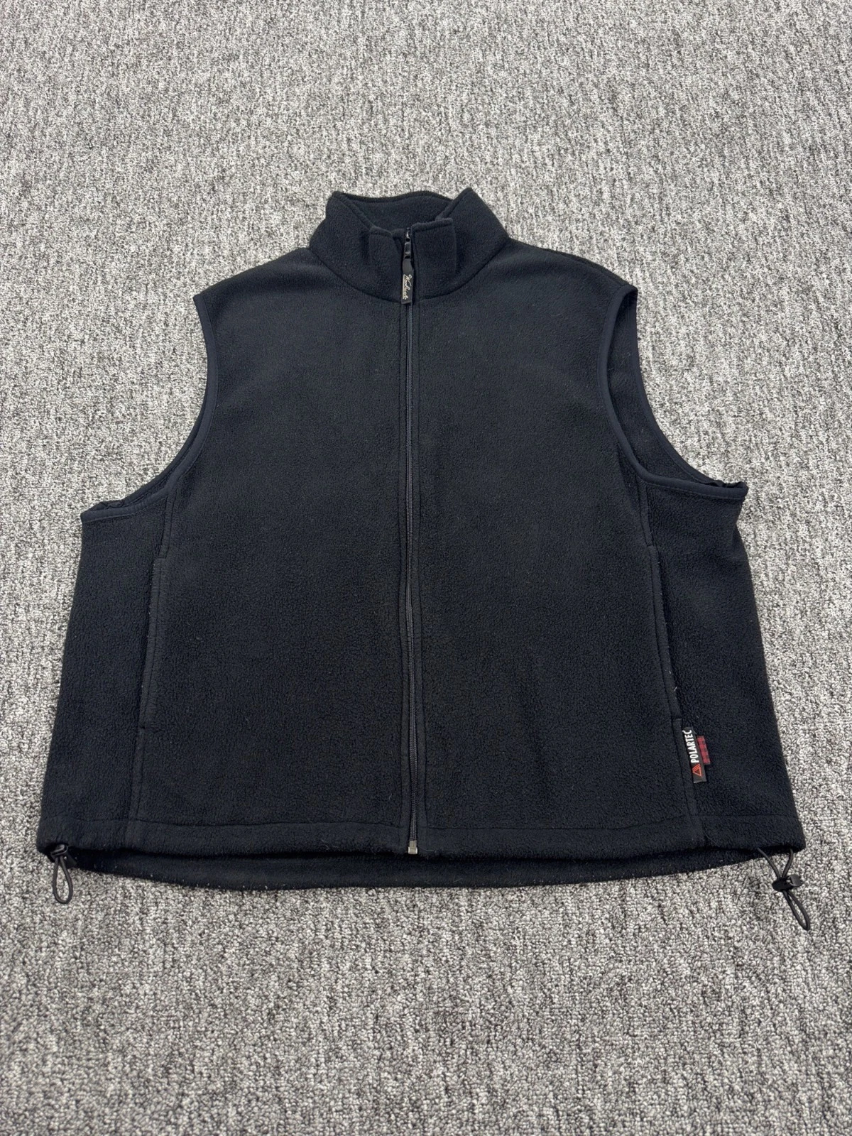 Woolrich Vest Men XL Black Polartec Fleece Full Zip Mock Neck Outdoor Hiking