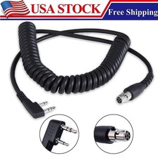 2-Pin to 5-Pin Headset Coil Cord Adaptor Cable For Kenwood Baofeng Two Way Radio