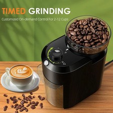 Electric Burr Coffee Grinder Adjustable Conical Bean Mill 28 Grind Settings 220V