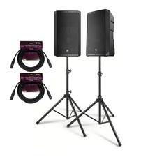 Electro Voice ELX200 15P 1200W Black 2 Pack 2 Way Powered Loudspeaker Bundle