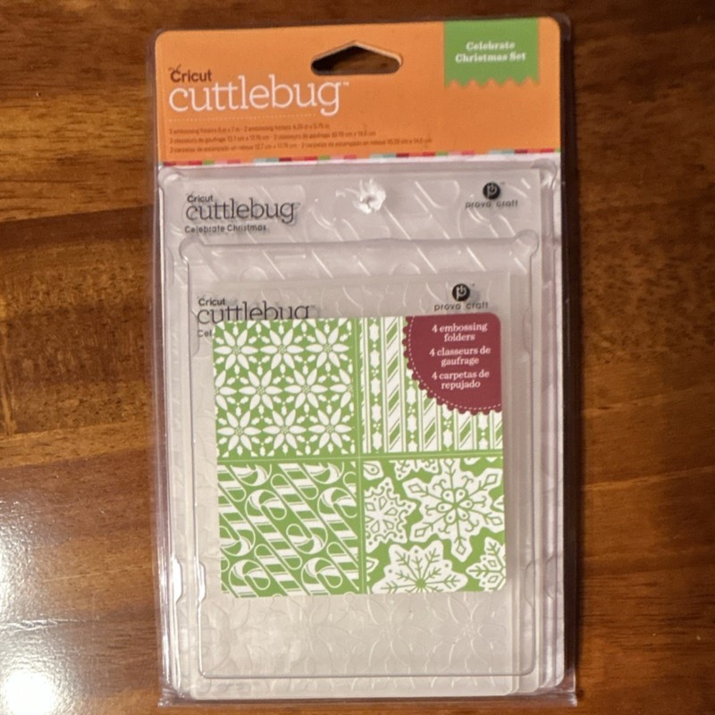 Cricut Cuttlebug Celebrate Christmas Embossing Folders Plastic Christmas Theme
