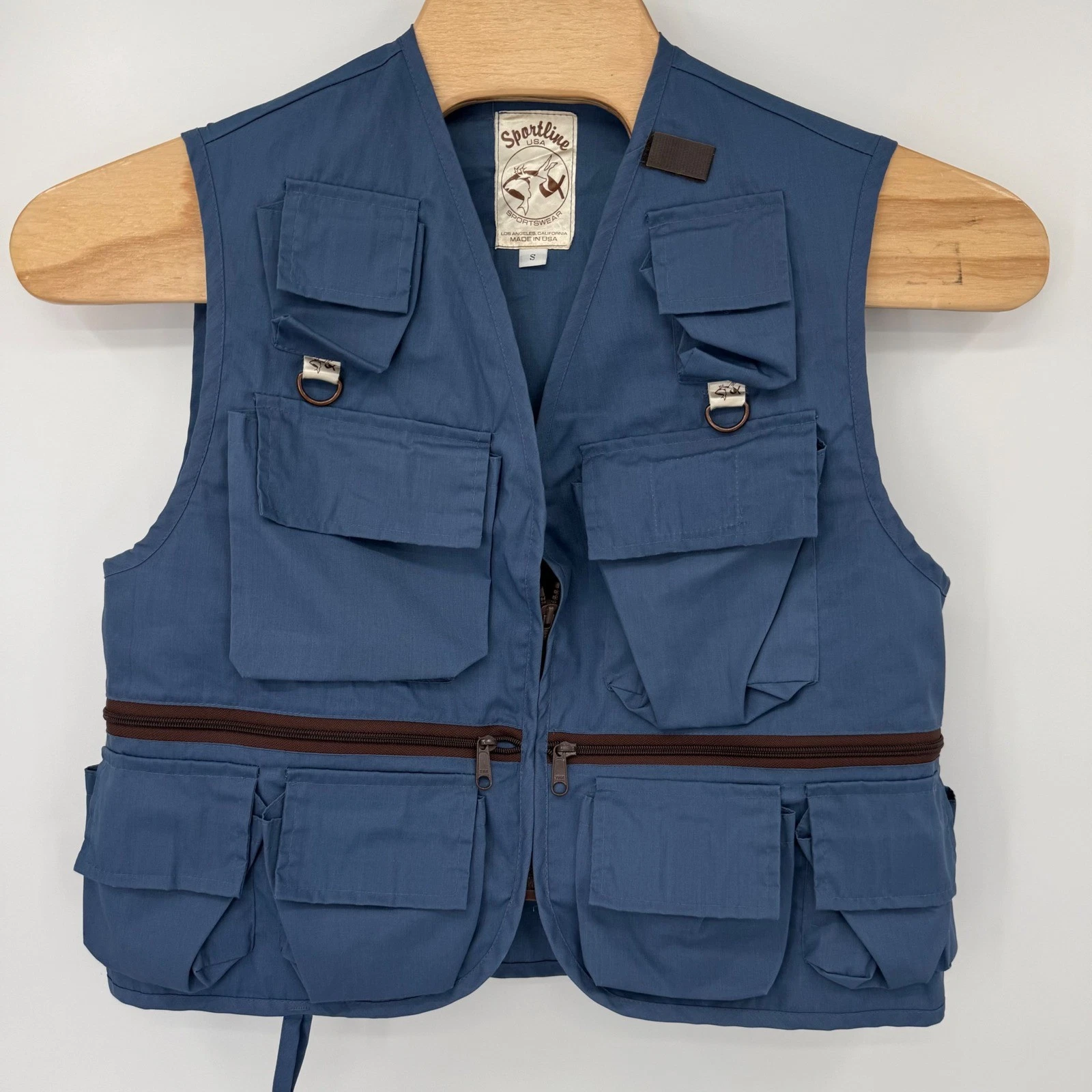 Sportline USA Utility Vest Men S Blue Multi Pocket Fishing Gorpcore Made in USA
Opens in a new windo