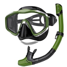 Snorkeling Gear for Adults,Dry-Top Snorkel Set with Tempered Glass,Anti-Fog ...