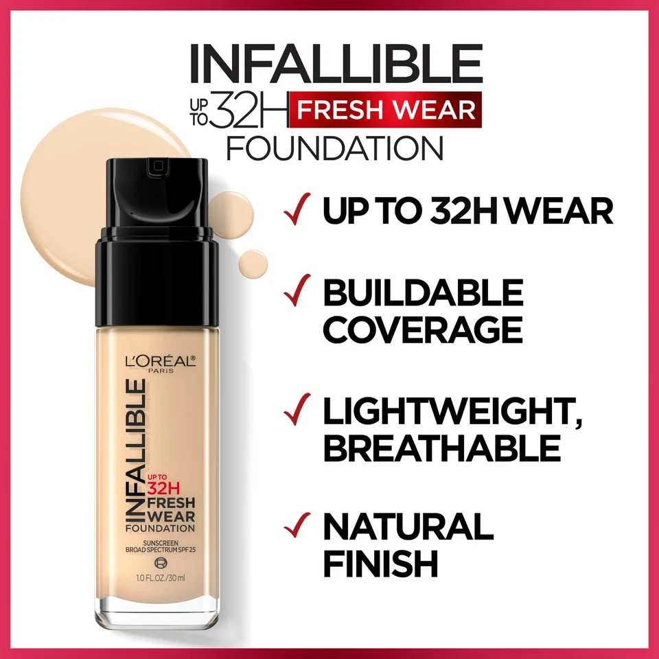 Infallible 32 Hour Fresh Wear Foundation 412 Warm Ivory 1 Fl Oz - Image 3 of 4