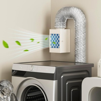 Indoor Dryer Vent Kit, Metal Dryer Vent Box, Safety Vent Flap, Dryer Lint Tra...