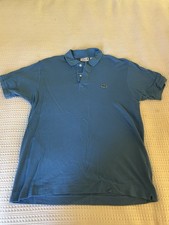 Lacoste Classic Fit Blue Cotton Crocodile Logo Polo Shirt Men's L Golf