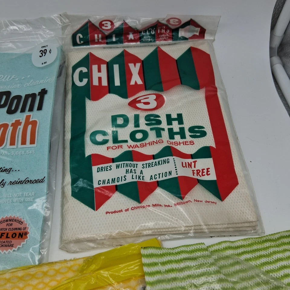 Paños de limpieza de platos de cocina vintage MCM 70 Chix Handi toallitas fáciles utilería reutilizable Foto 4 de 4