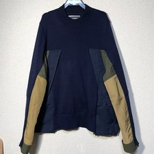 Sacai 2022 Docking Knit Coat M Colorful Wool Blend Excellent Condition