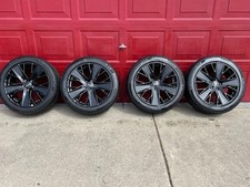 20 Oem Jeep Wagoneer S Launch Ed. Rare Gloss Black Wheels And Tires Like New.