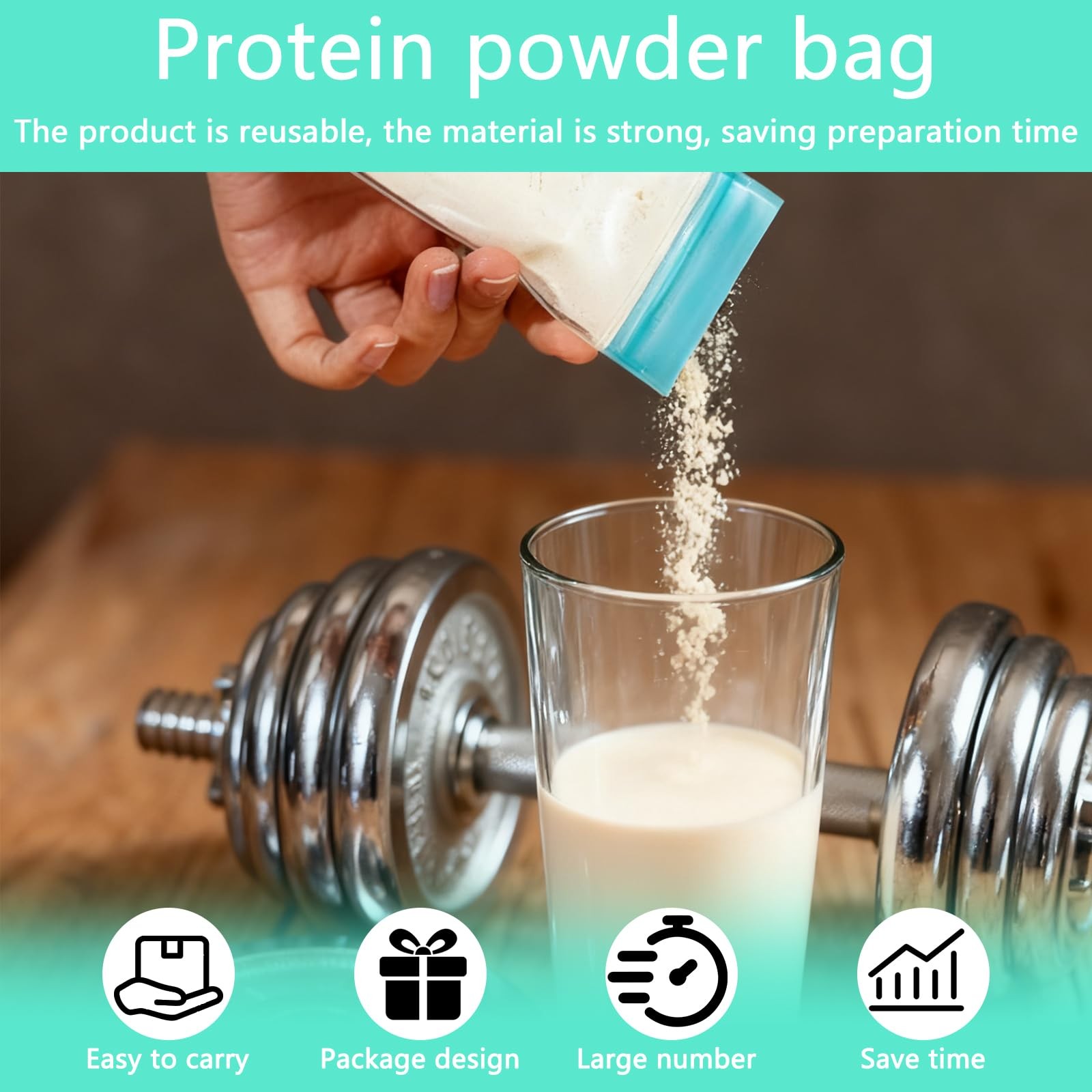 Contenants de poudre de protéine pack de 26 doseurs de lait sans BPA