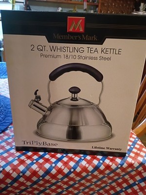 Members Mark 2 Quart Whistling Tea Kettle Stainless Steel