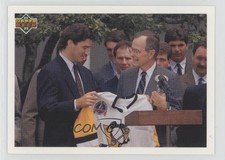 1991-92 Upper Deck Mario Lemieux George HW Bush #47 HOF 0d08