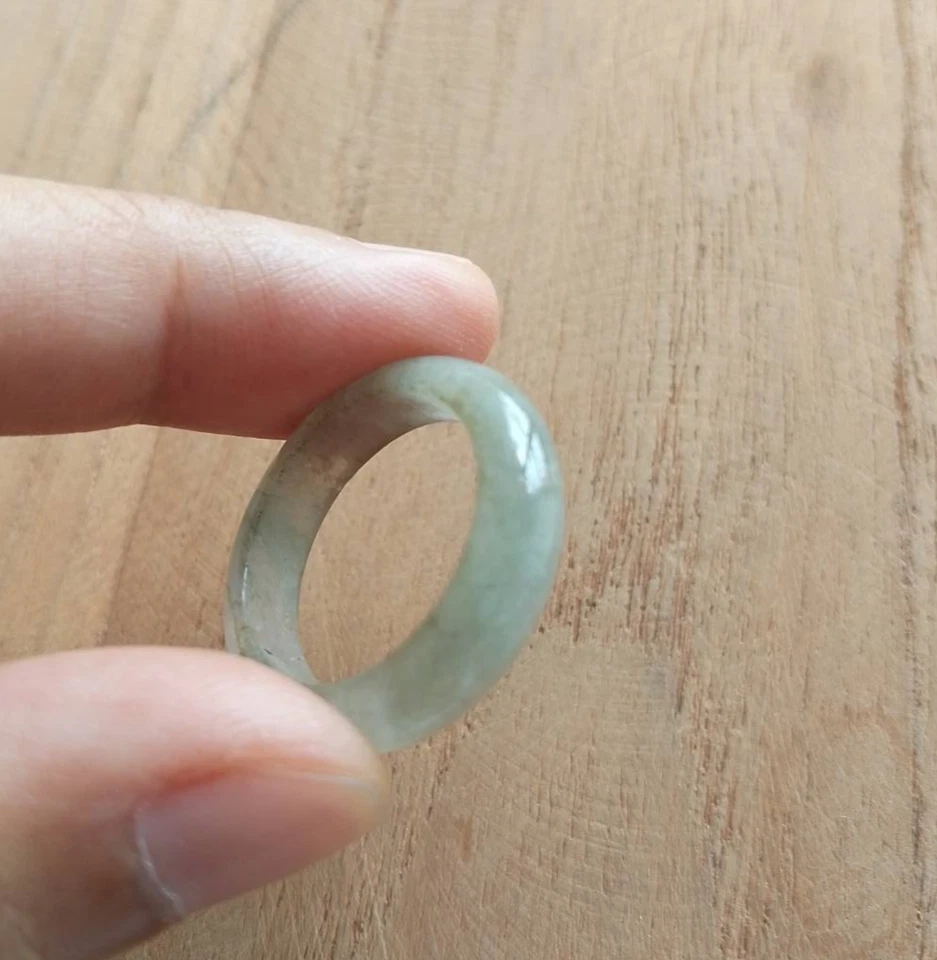 Natural Light Green Jade Untreated Myanmar Gemstone Ring Size 7.5 US 17.15 ct#9 - Image 4 of 4