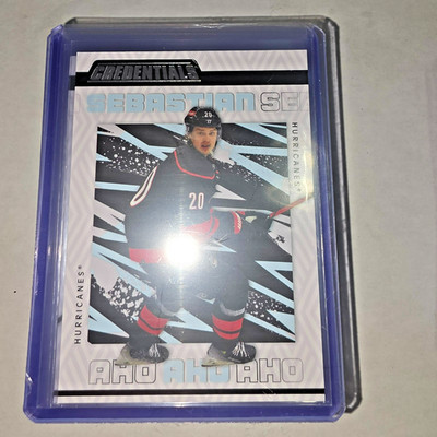 2023-24 UD CREDENTIALS ''ICE BLUE'' #14 SEBASTIAN AHO - HURRICANES