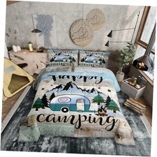 Kids Camping Comforter Set Size Happy Camping Bedding for Queen Multi 1000