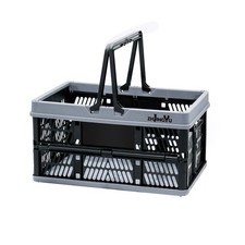 Foladable plastic baskets with handles 20L,collapsible crates for storage