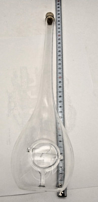 Seltene Opel Logo Glasflasche mundgeblasen mit Logo Emblem Einschluss  Rarität