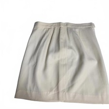 Vintage Wool Off white SZ 12P Y2K Lined A-Line Skirt Smooth Premier Petites