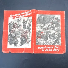 WWII German Airdrop Propaganda Leaflet Draft Dodgers Expect Every Joe To Do Duty
