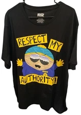 CARTMAN Respect My Authority T Shirt Size XL Black Official Licensed South Park